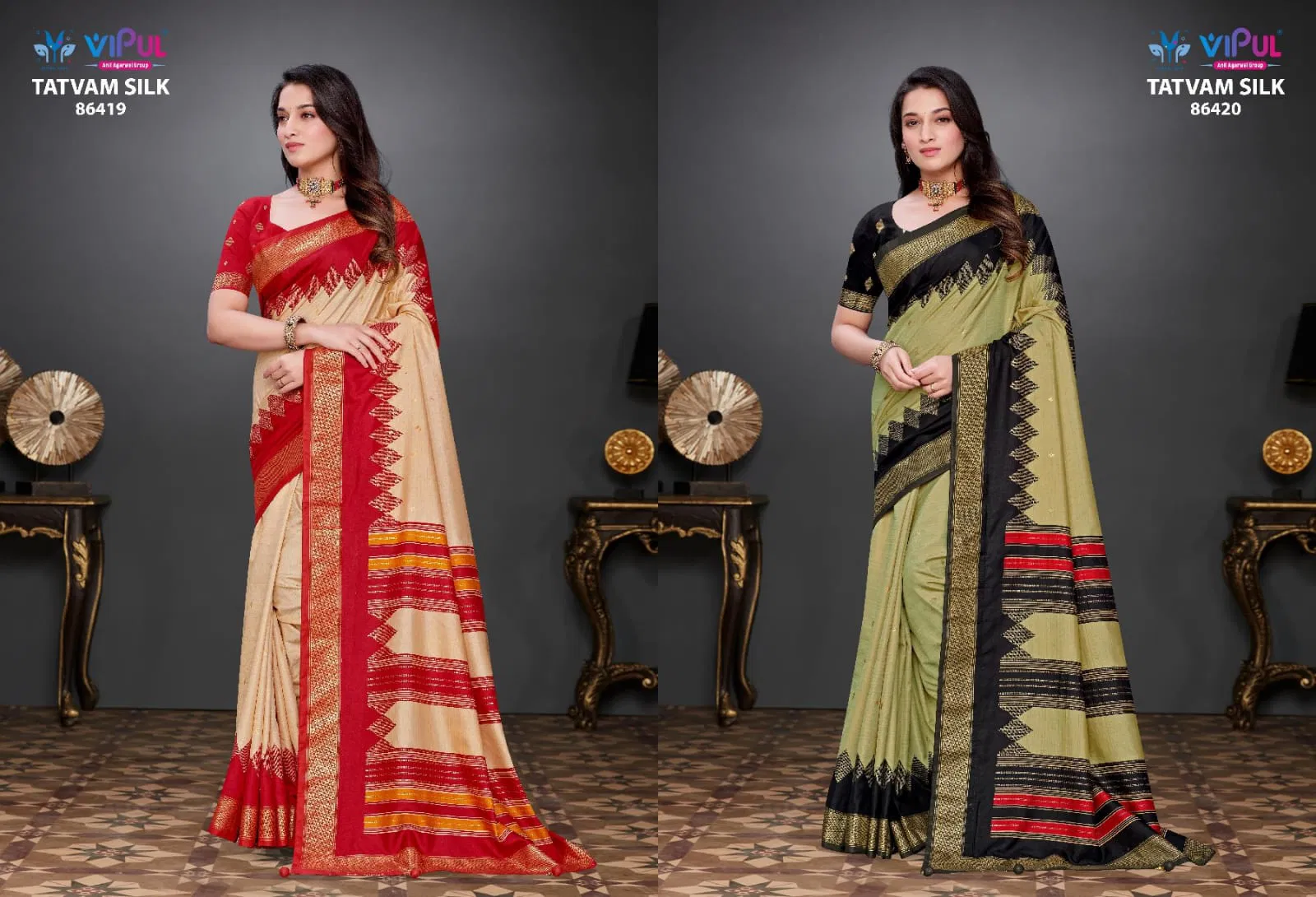 Tatvam Silk By Vipul Soft Silk Daily Wear Saree Suppliers In India